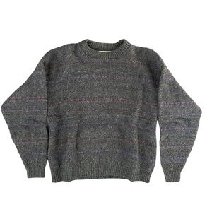 Vintage Eddie Bauer Wool Blend Sweater Men’s Large Made in USA, Heathered knit